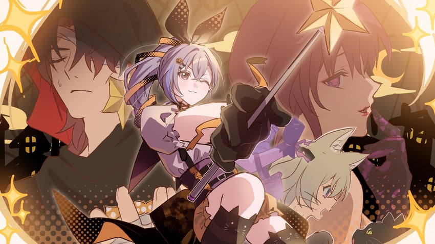 firefly, kafka, silver wolf, and blade (honkai and 1 more) drawn by zassyoku_dd