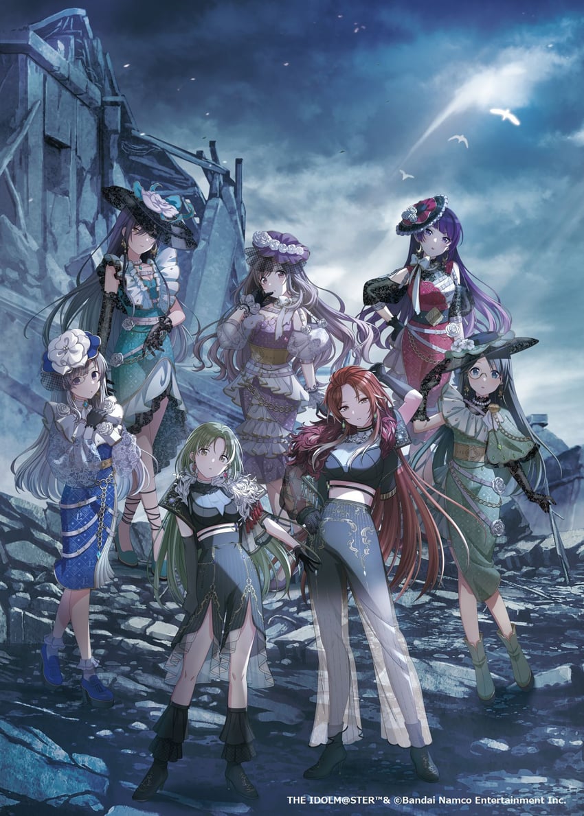 shirase sakuya, tsukioka kogane, tanaka mamimi, yukoku kiriko, mitsumine yuika, and 1 more (idolmaster and 1 more)