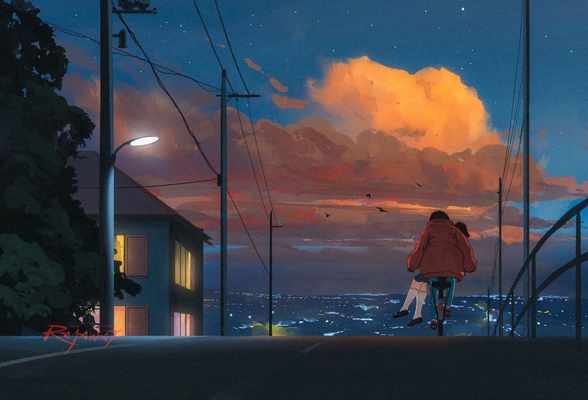 tsukishima shizuku and sugimura (studio ghibli and 1 more) drawn by rajawat