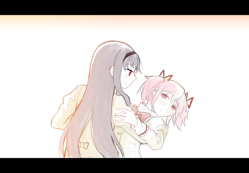 akemi homura and kaname madoka (mahou shoujo madoka magica and 1 more) drawn by bluecloud