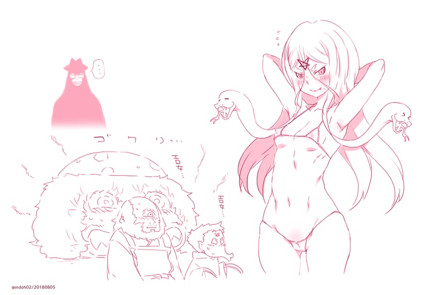 futakuchi-onna, tantanbo, nanashi, miage-nyudo, and kamaitachi (gegege no kitarou) drawn by mudou_eichi