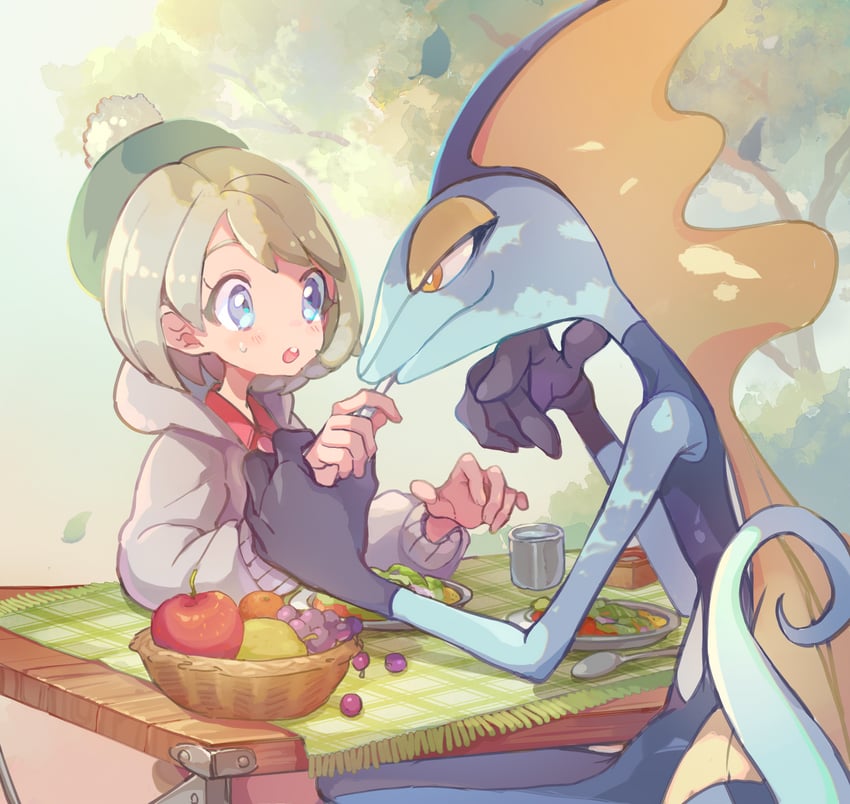 gloria and inteleon (pokemon and 1 more) drawn by mkakimikan