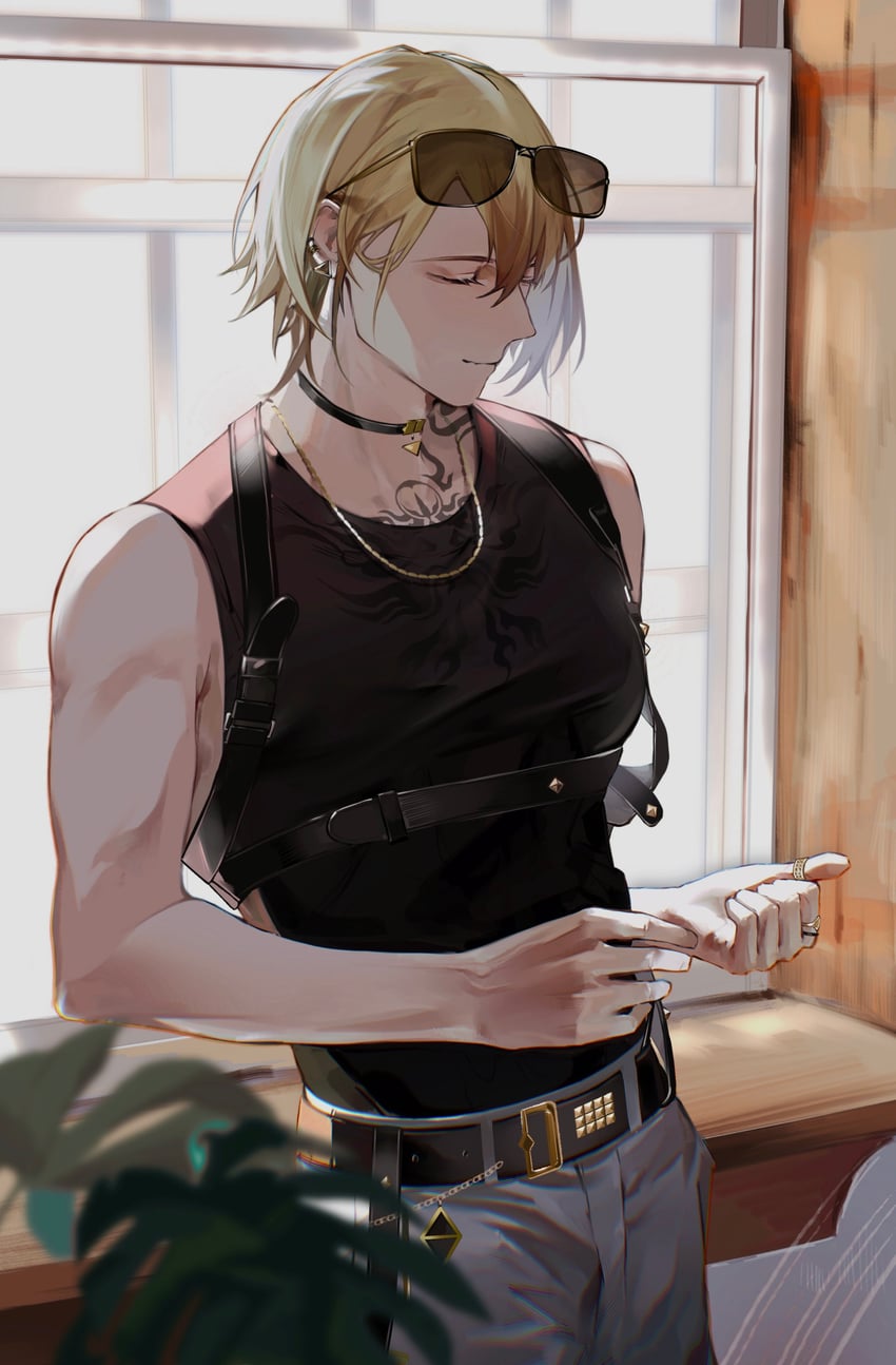luca kaneshiro (nijisanji and 1 more) drawn by owls_(owls_0409)