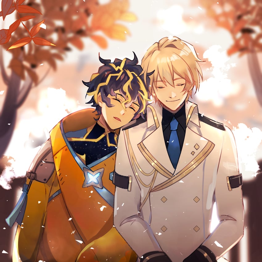 astel leda and kishido temma (holostars) drawn by midorizou