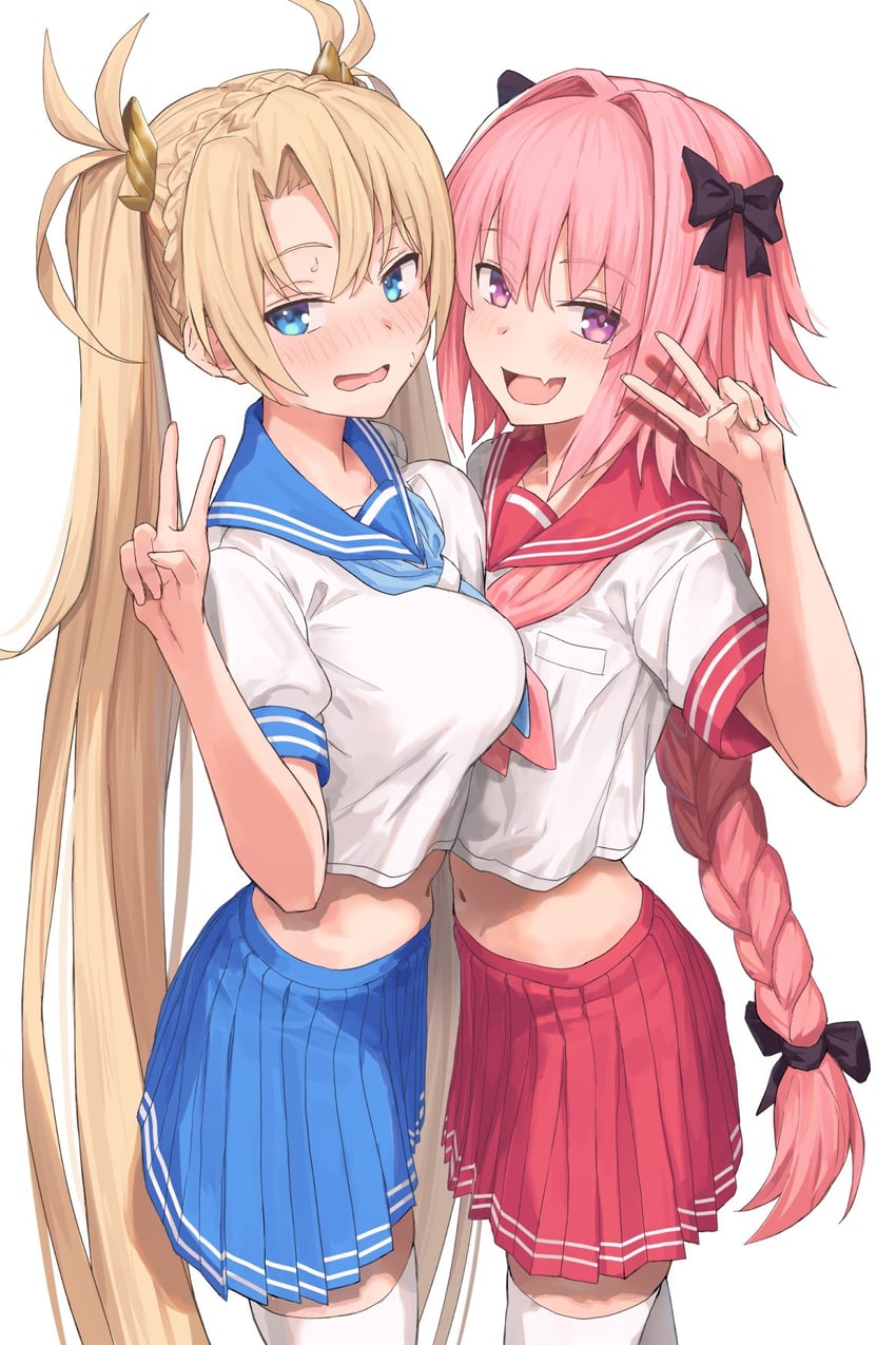 astolfo and bradamante (fate and 1 more) drawn by kamo_ashi