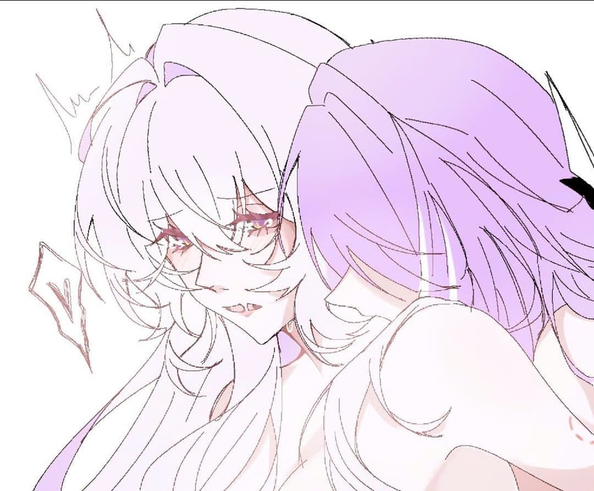 acheron and black swan (honkai and 1 more) drawn by yomirematsubara