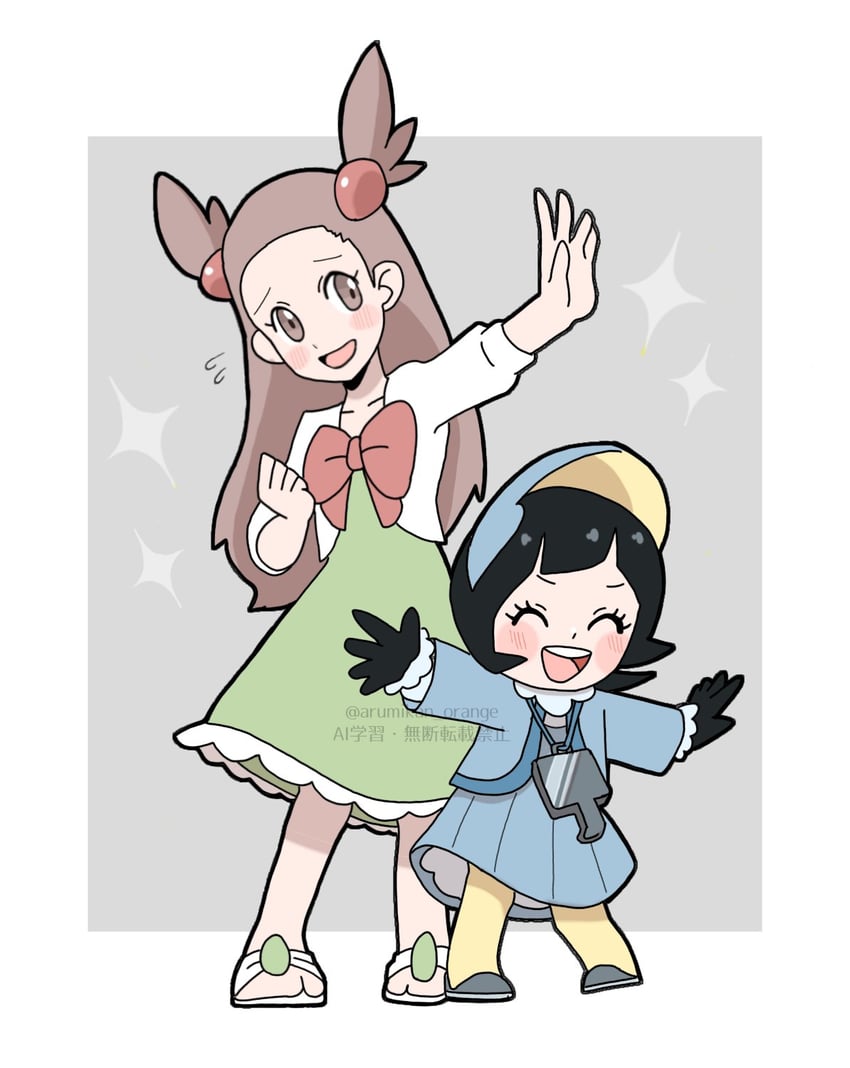 jasmine and poppy (pokemon and 2 more) drawn by hanecco_(arumican_orange)