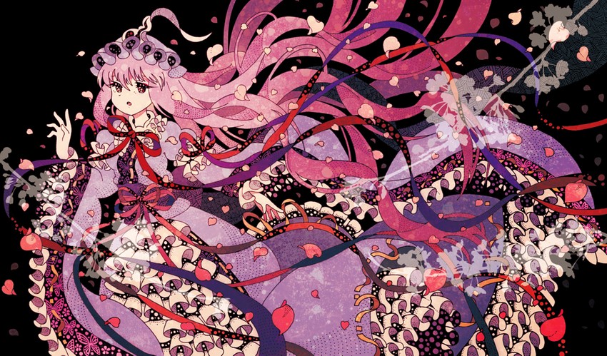 saigyouji yuyuko (touhou and 1 more) drawn by hiyoi_(kasasagi07)