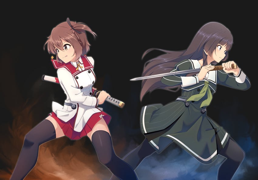 etou kanami and juujou hiyori (toji no miko) drawn by motsutoko