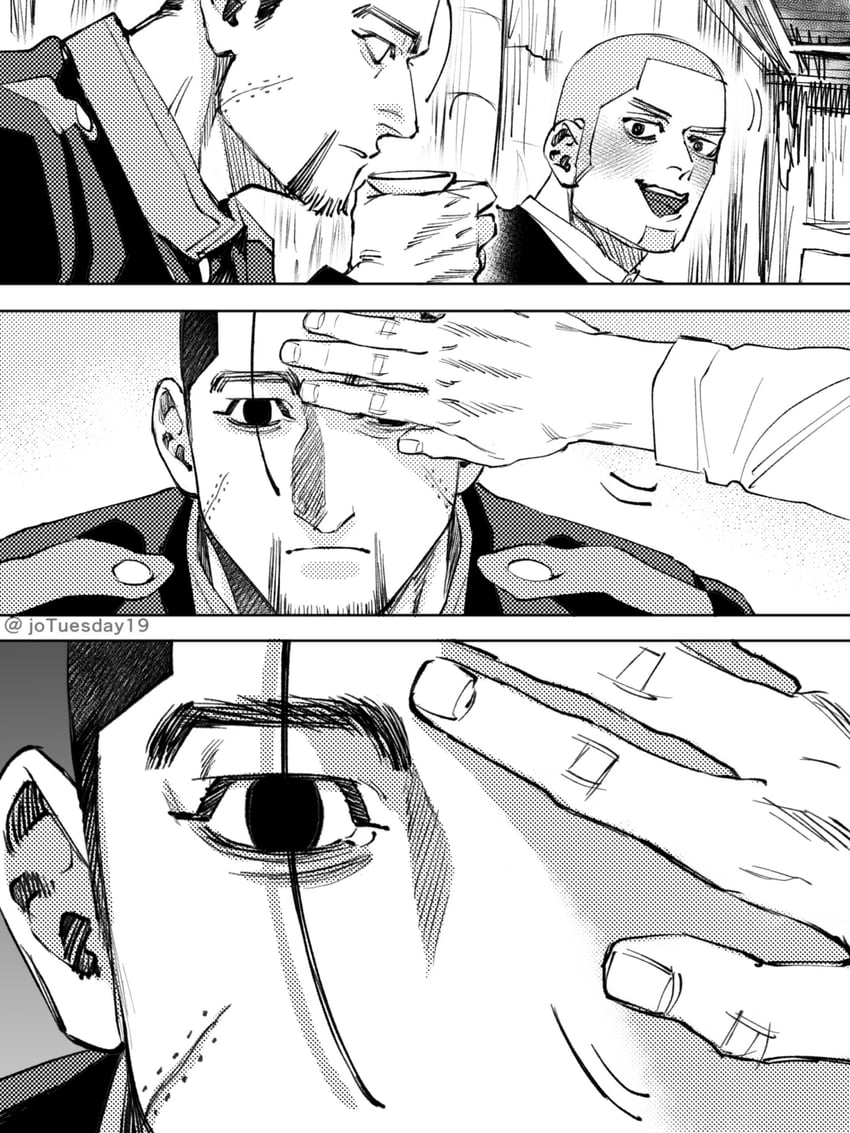 ogata hyakunosuke and shiraishi yoshitake (golden kamuy) drawn by jo_tuesday19