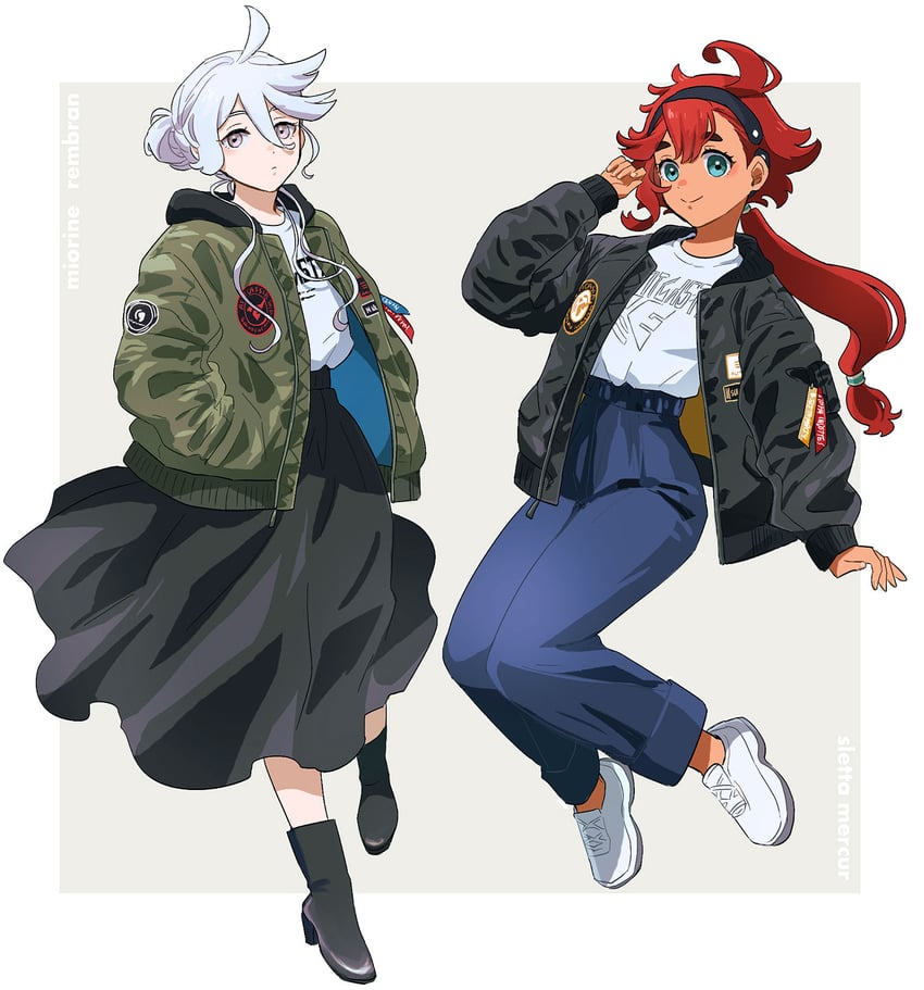suletta mercury and miorine rembran (gundam and 1 more) drawn by rsuhima