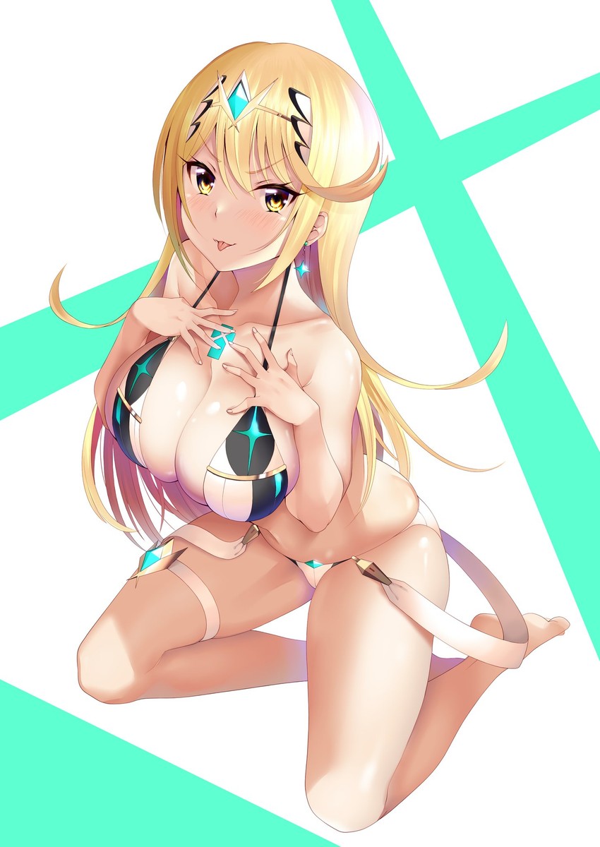 mythra (xenoblade chronicles and 1 more) drawn by daive