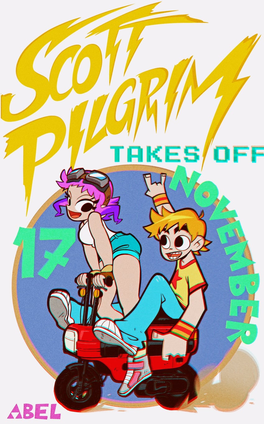 scott pilgrim and ramona flowers (scott pilgrim and 2 more) drawn by abel_gongora