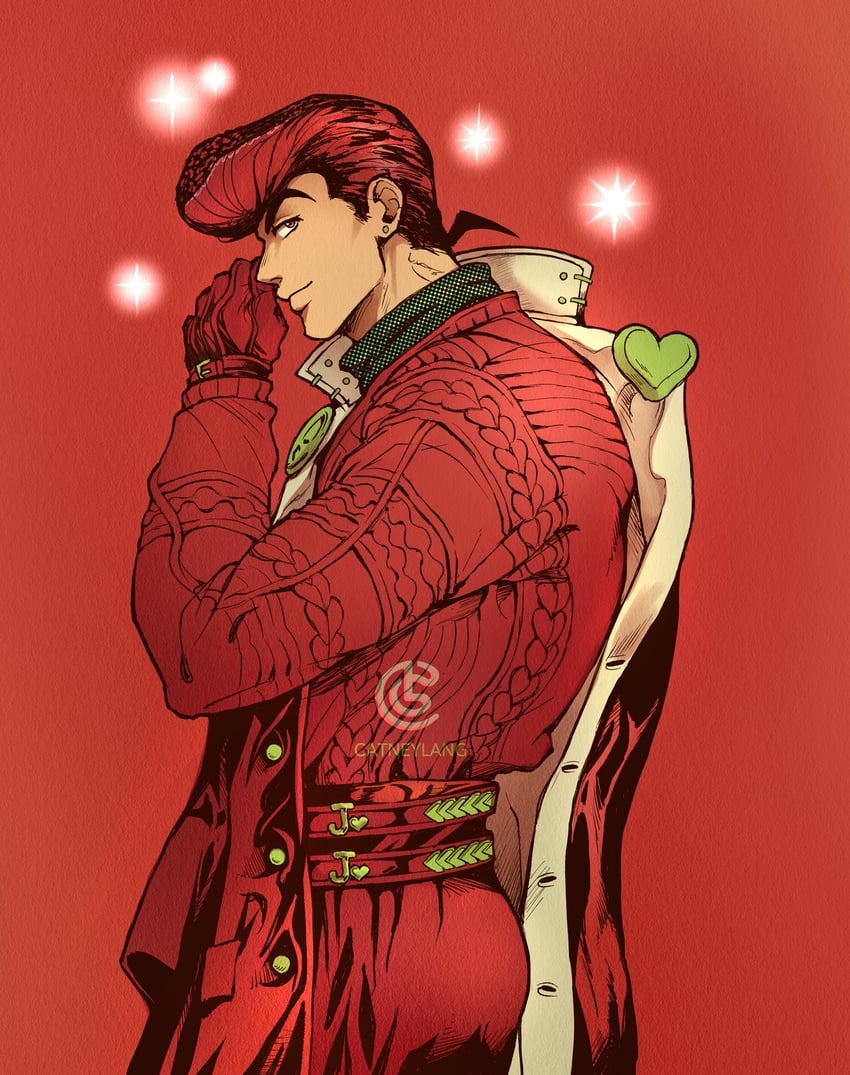 higashikata josuke (jojo no kimyou na bouken and 1 more) drawn by catneylang