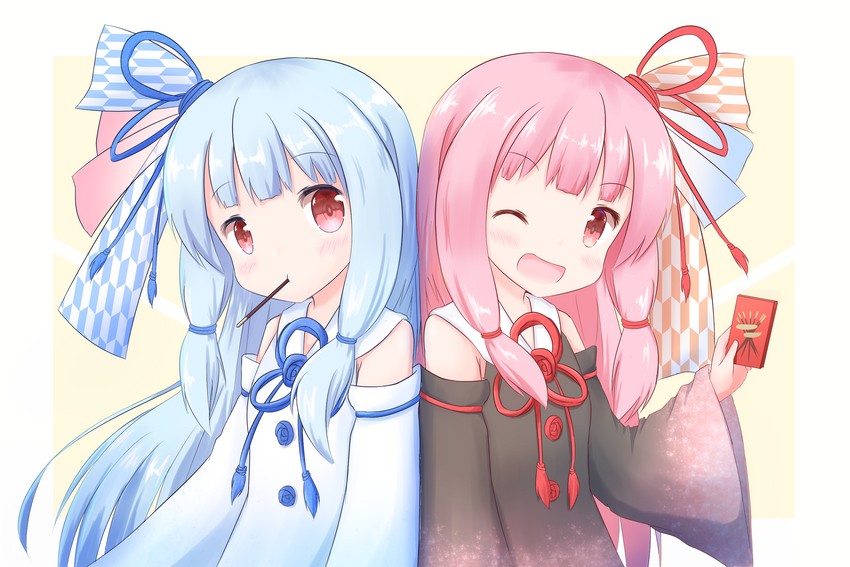 kotonoha akane and kotonoha aoi (voiceroid) drawn by nagakaze_tobaru