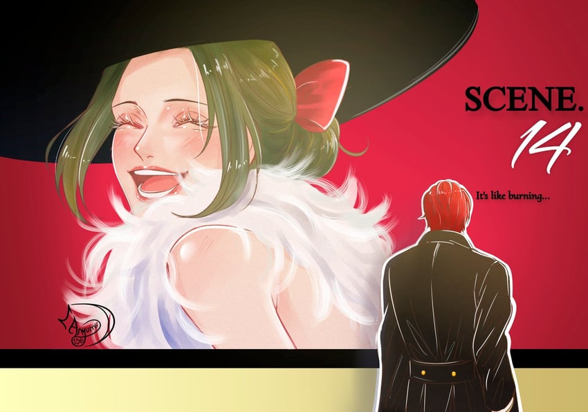 shanks and makino (one piece and 1 more) drawn by anyumii136