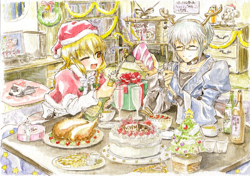 kirisame marisa and morichika rinnosuke (touhou) drawn by master_(4th)