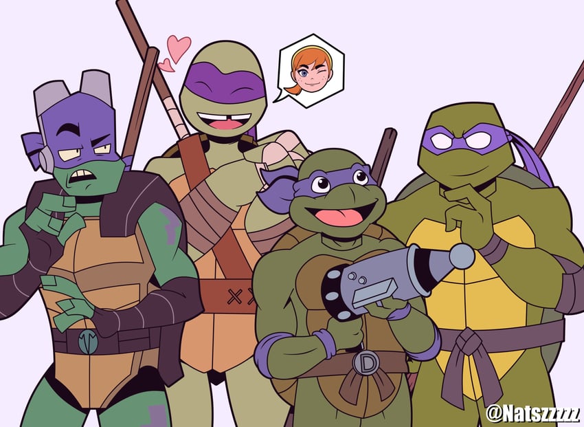 april o'neil and donatello (teenage mutant ninja turtles and 1 more) drawn by natsz_(natszzzzz)