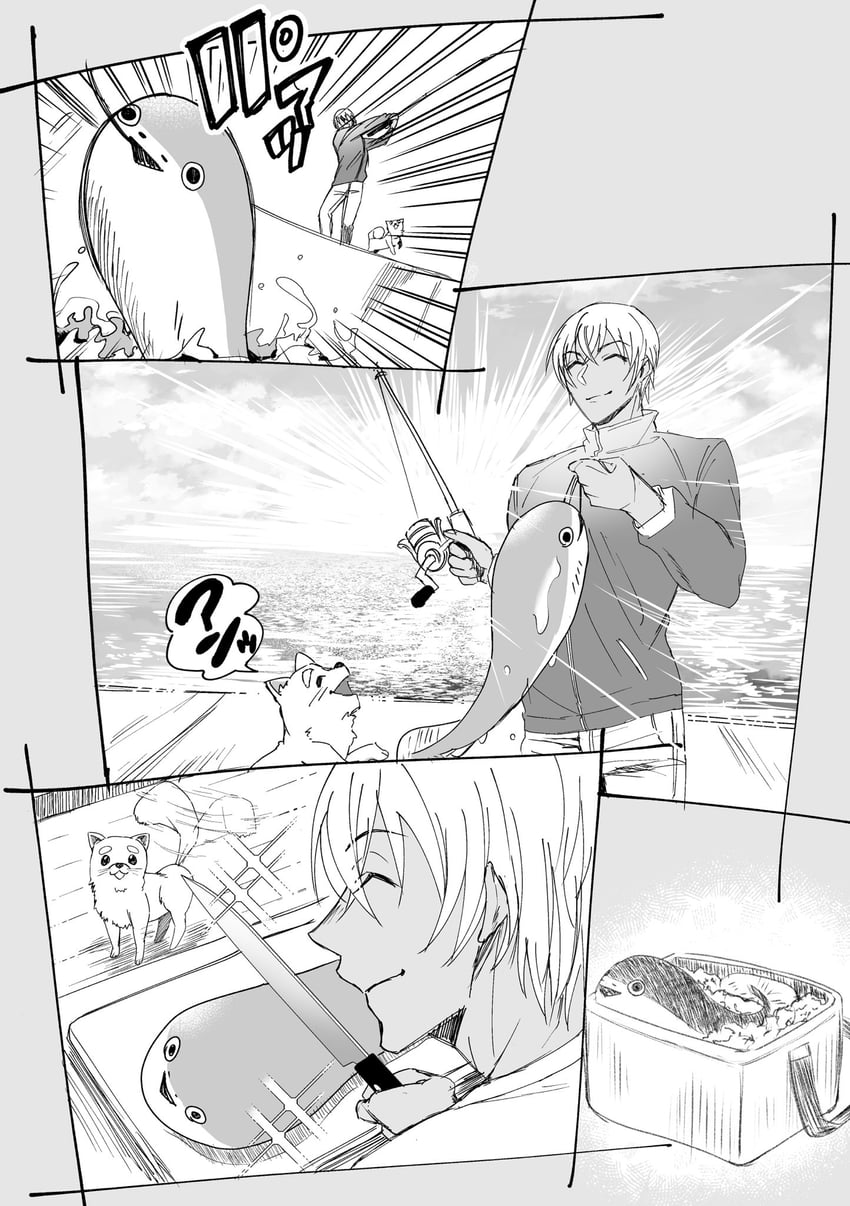 amuro tooru and haro (meitantei conan) drawn by tan18-k