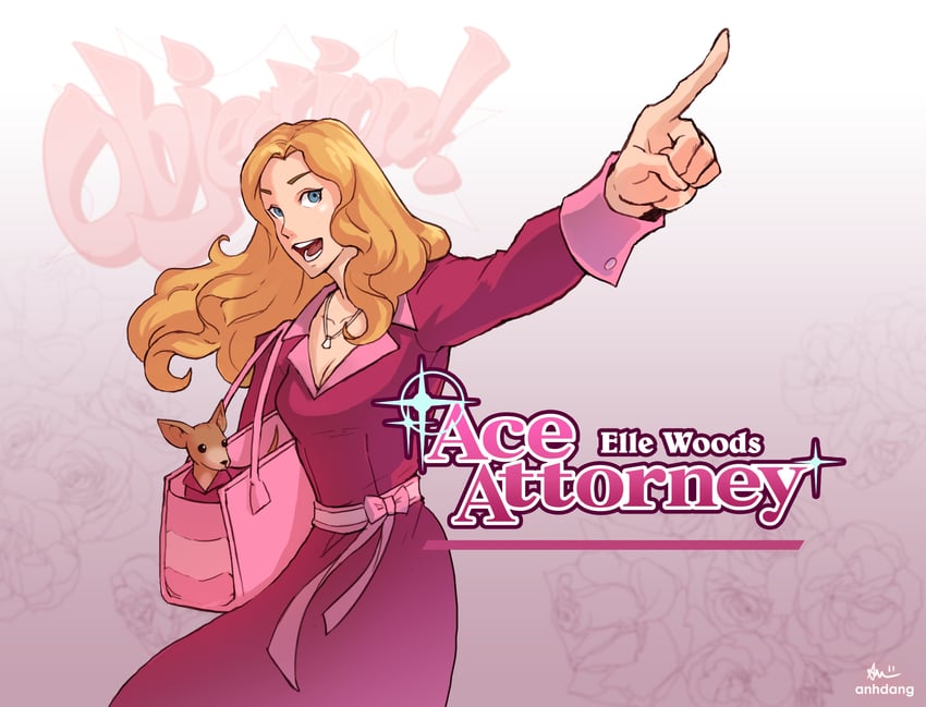 elle woods (ace attorney and 1 more) drawn by anh_dang