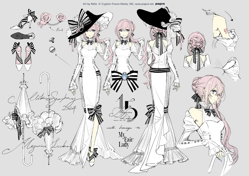megurine luka (vocaloid and 1 more) drawn by rella