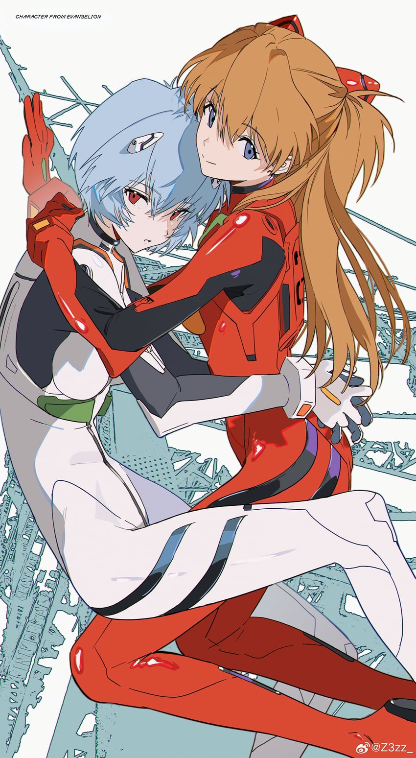 souryuu asuka langley and ayanami rei (neon genesis evangelion) drawn by z3zz4