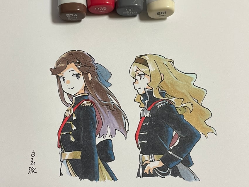 saijou claudine and tendou maya (shoujo kageki revue starlight) drawn by shiratama_(hockey)