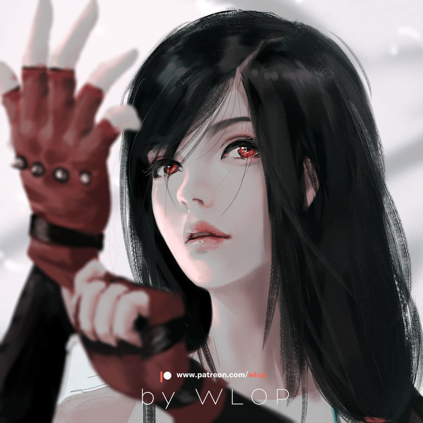 tifa lockhart (final fantasy and 1 more) drawn by wlop
