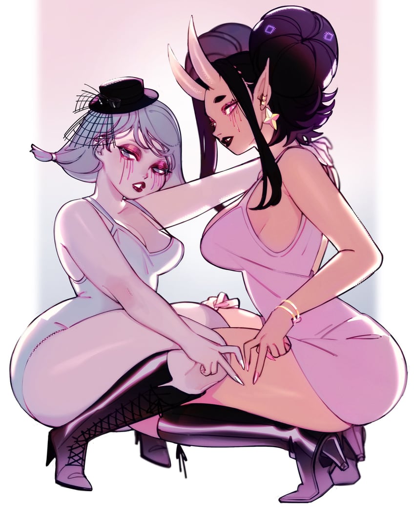 dayumdahlia and cherry (indie virtual youtuber and 1 more) drawn by dayumdahlia