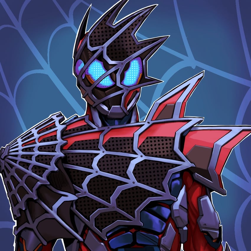 kamen rider demons (kamen rider and 1 more) drawn by rence