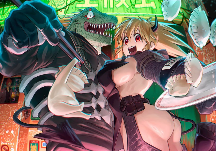 noi, shin, nikaidou, caiman, ebisu, and 12 more (dorohedoro) drawn by tachihiro1000