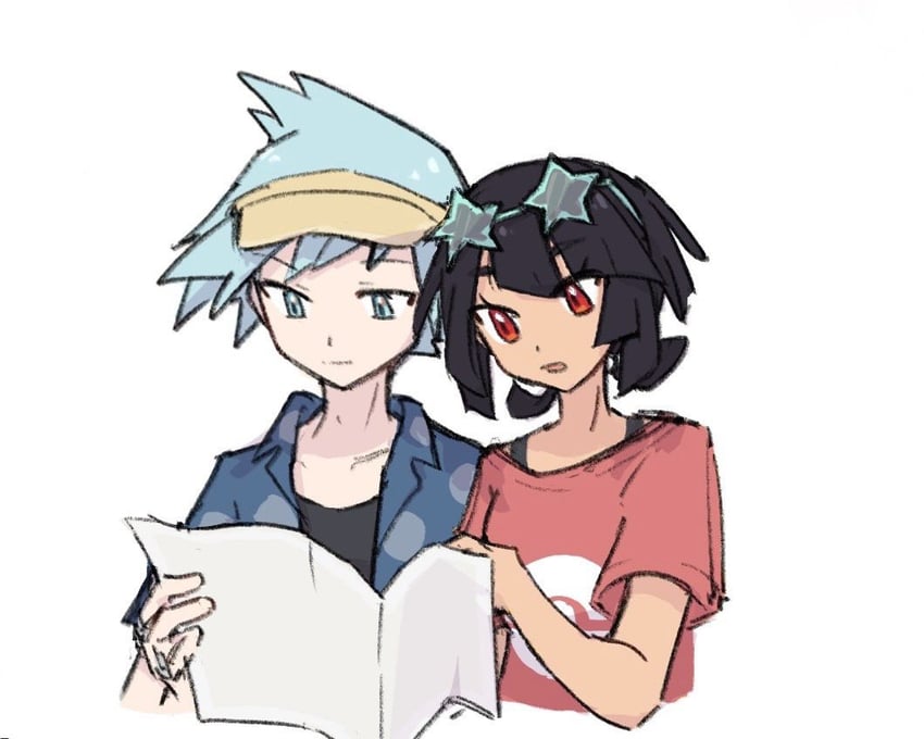 steven stone and zinnia (pokemon and 2 more) drawn by xlii_idk