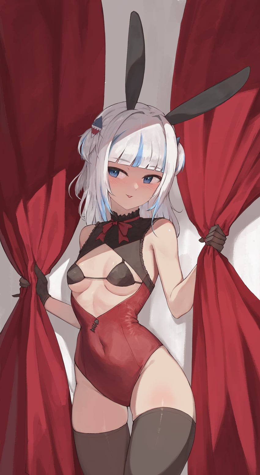 gawr gura (hololive and 1 more) drawn by iver_(reviolet)