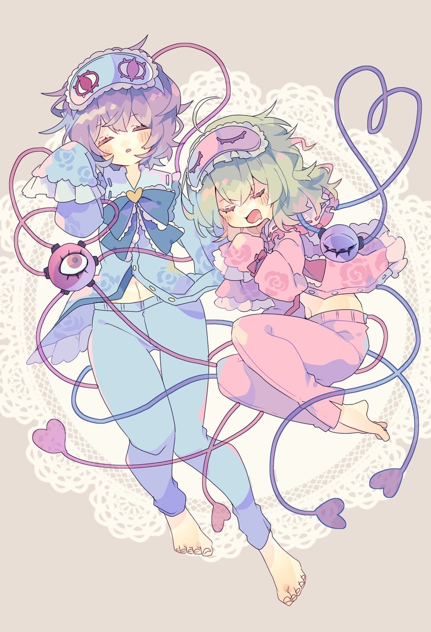 komeiji koishi and komeiji satori (touhou and 1 more) drawn by nikorashi-ka