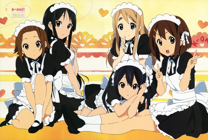 akiyama mio, nakano azusa, hirasawa yui, tainaka ritsu, and kotobuki tsumugi (k-on! and 1 more) drawn by horiguchi_yukiko