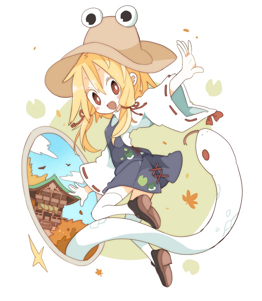 moriya suwako and mishaguji (touhou) drawn by aida_(aidia)