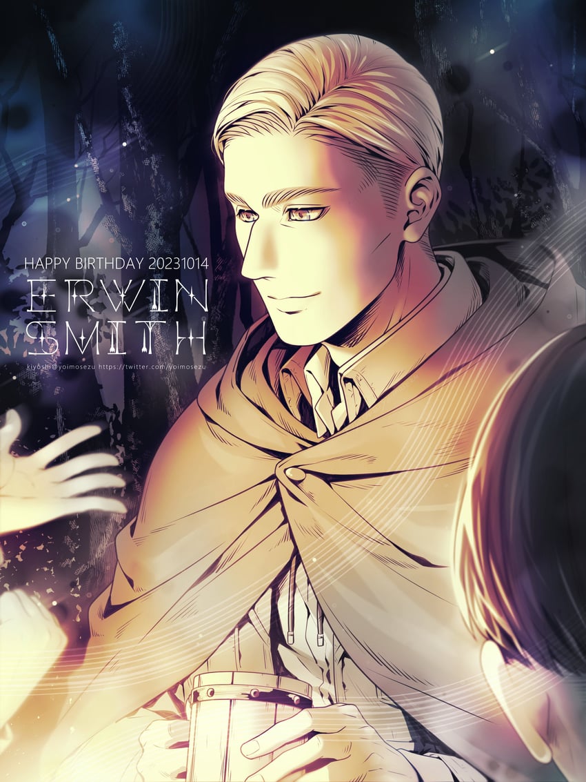 levi and erwin smith (shingeki no kyojin) drawn by yoimosezu