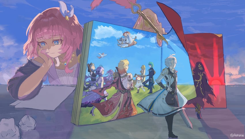 phainon, castorice, mydei, aglaea, anaxa, and 7 more (honkai and 1 more) drawn by astraruu