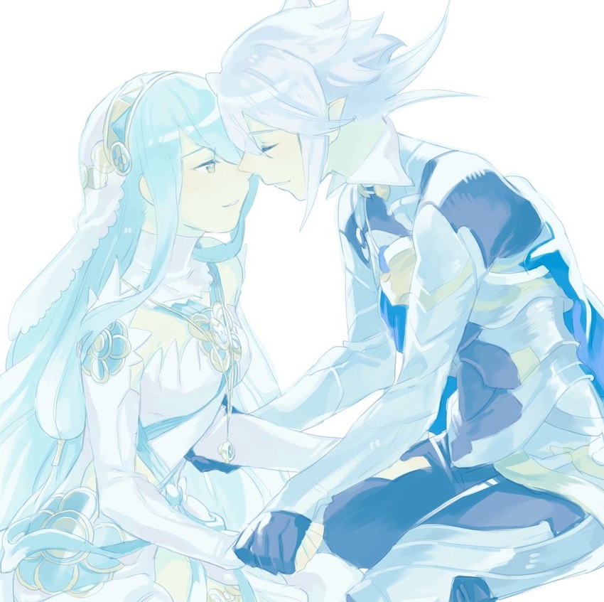 azura and male corrin (fire emblem and 1 more) drawn by aisutabetao