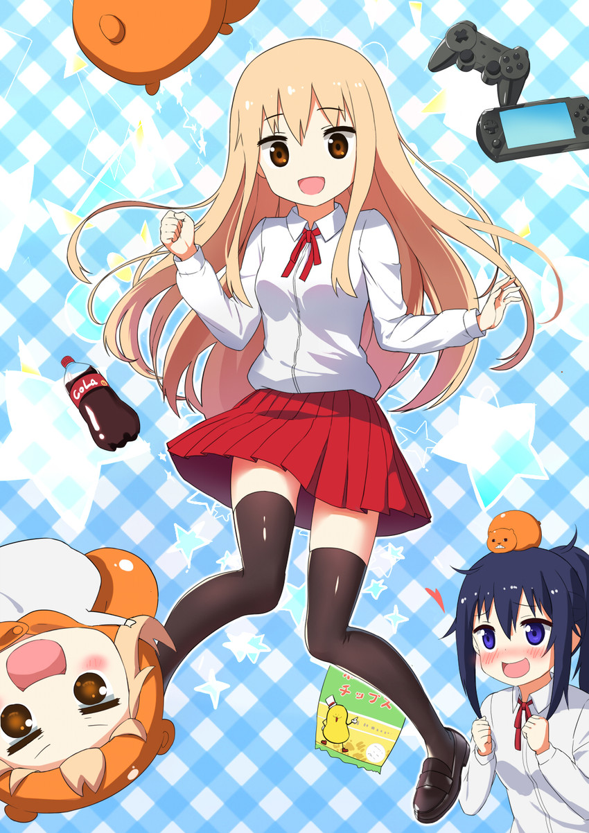 doma umaru, komaru, and motoba kirie (coca-cola and 1 more) drawn by drogoth