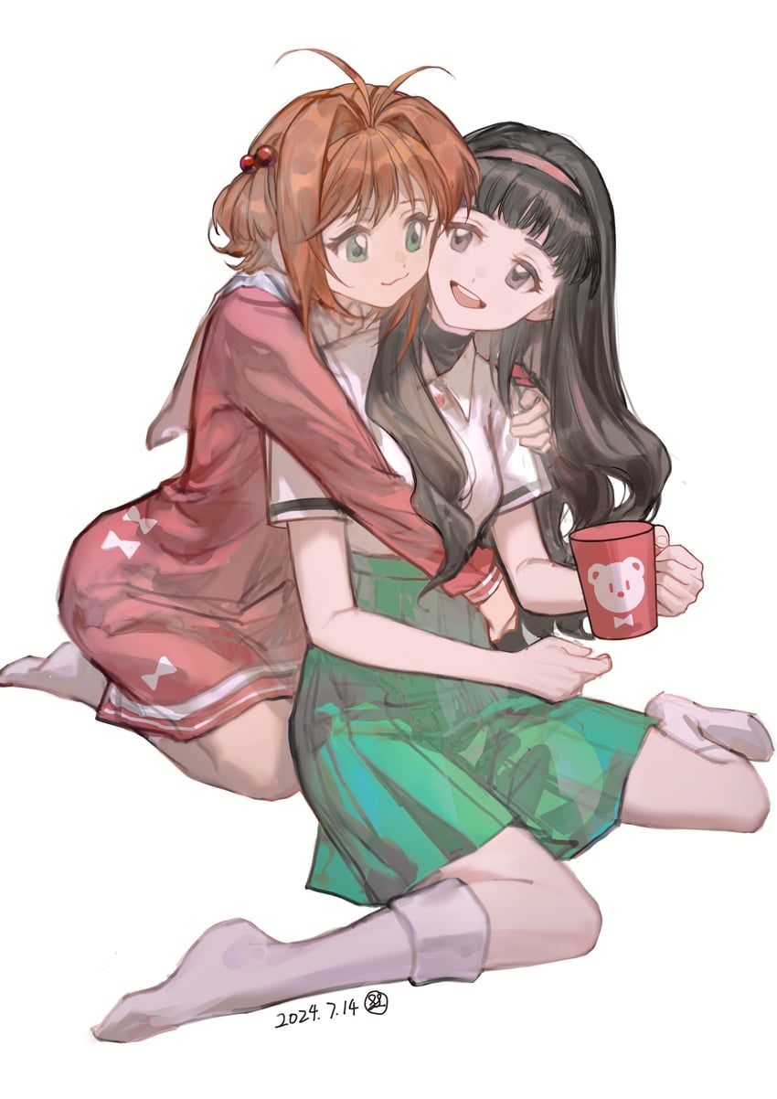 kinomoto sakura and daidouji tomoyo (cardcaptor sakura) drawn by chayixiaxian