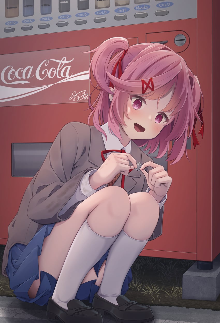 natsuki (doki doki literature club and 1 more) drawn by matchamassa