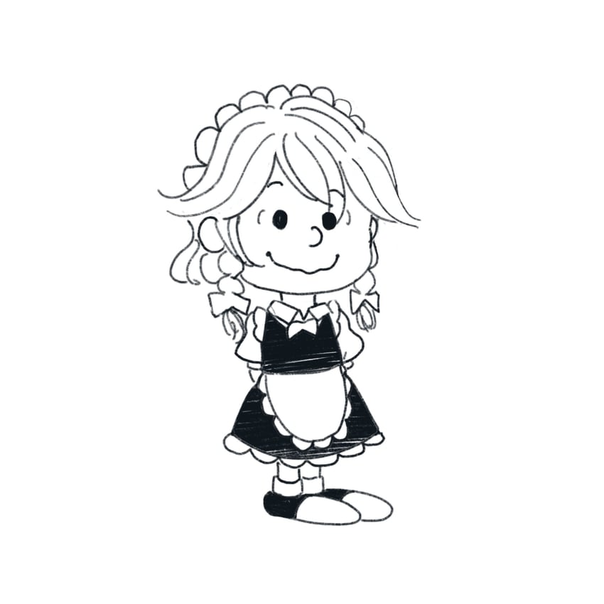 izayoi sakuya and charlie brown (touhou and 1 more) drawn by umisaki