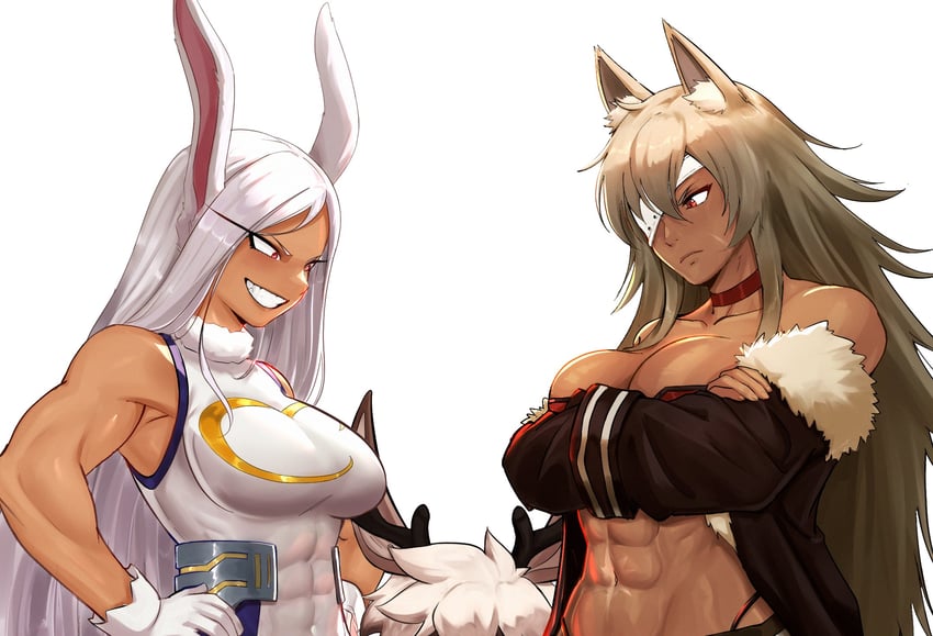 mirko and ghislaine dedoldia (boku no hero academia and 1 more) drawn by shibbunny