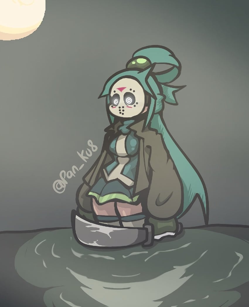 aqua, jason voorhees, and freddy krueger (kono subarashii sekai ni shukufuku wo! and 2 more) drawn by pan_ku8