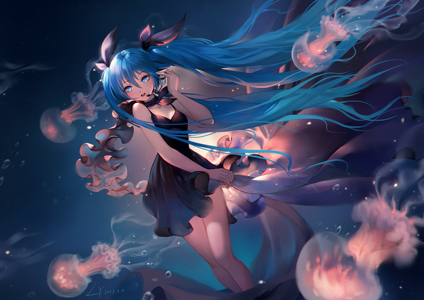 hatsune miku (vocaloid and 1 more) drawn by lian_yao