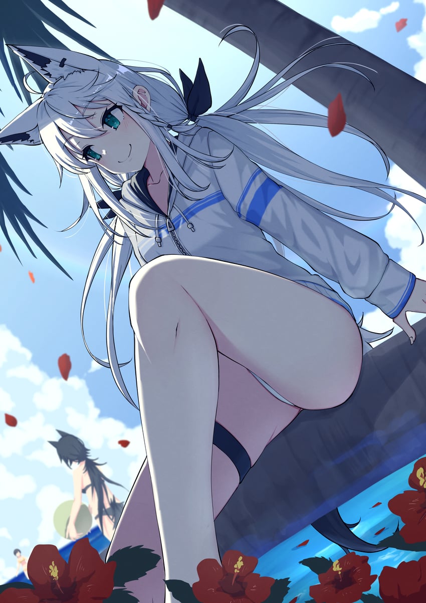 shirakami fubuki, ookami mio, and oozora subaru (hololive) drawn by nemurimangetsu