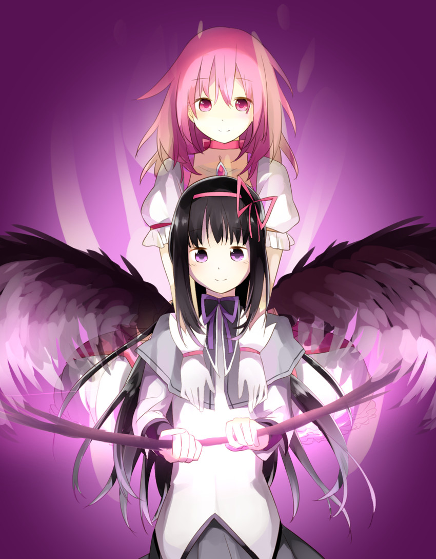 akemi homura and kaname madoka (mahou shoujo madoka magica and 1 more) drawn by aabtcndneefkg