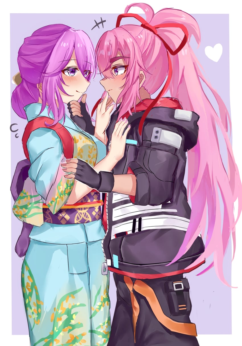kura satomi and tsukishiro monaka (heaven burns red) drawn by lidce