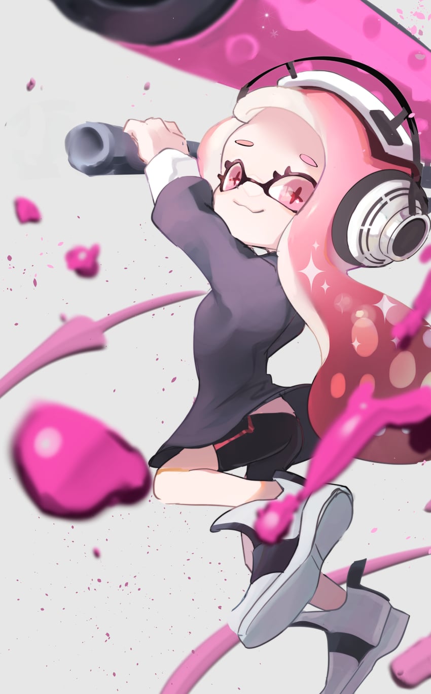 inkling player character and inkling girl (splatoon) drawn by koike3582